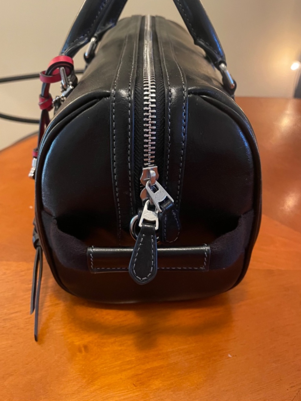 COACH Black Shiny Smooth Calf Leather Satchel With Charms - NWT - Picture 6 of 16